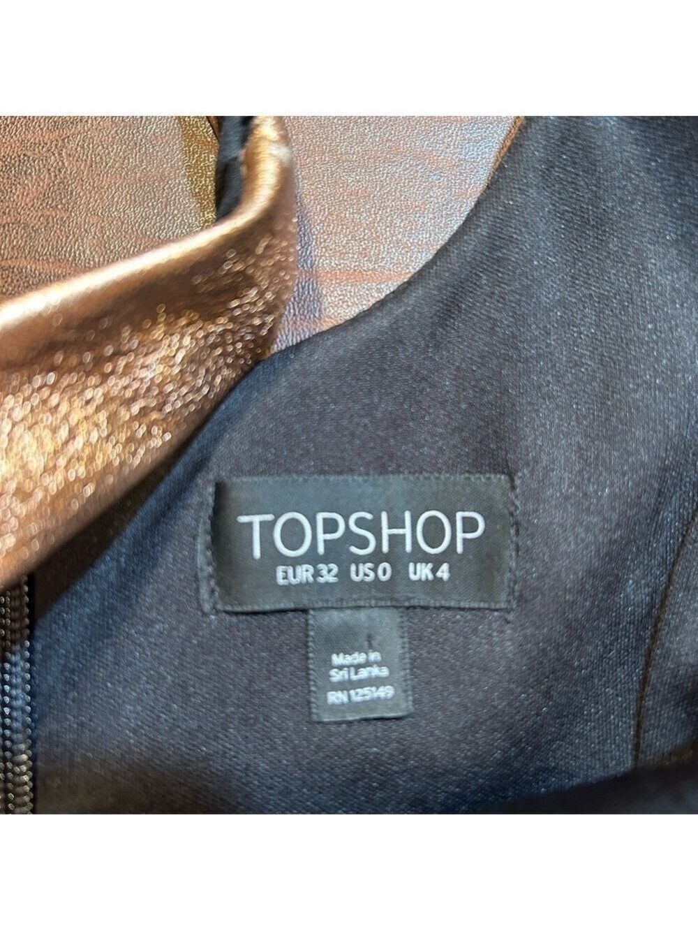 TOPSHOP Gorgeous Sexy Rosegold Mini Dress, Size 0. NWOT! - Picture 4 of 5